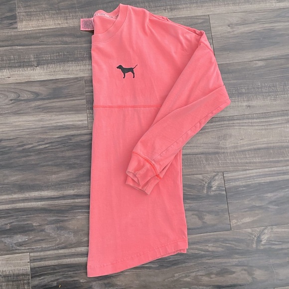 VS Pink! Logo Varsity Crew Long-Sleeve Pullover - Picture 2 of 6